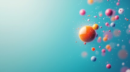 Fototapeta premium Vibrant representation of Earth as a glowing orb surrounded by colorful dots symbolizing life and connection
