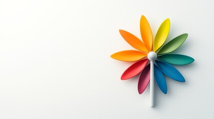Fototapeta premium Colorful representation of a windmill symbolizing the movement of renewable energy