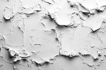 Obraz premium Close-up of weathered, cracked white plaster texture.