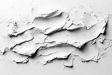 Obraz premium Close-up of weathered, cracked white plaster texture.