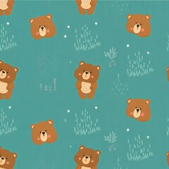 Naklejka premium seamless pattern with teddy bears