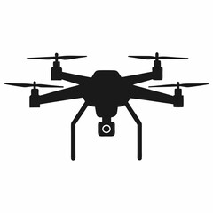 Drone Node Silhouette Vector Art