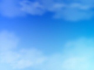 シンプルな空と雲の背景イラスト