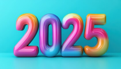 Colorful Glossy Number Two Thousand Twenty Five