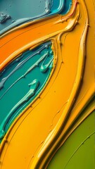 Vibrant swirls of colorful paint creating abstract artistic background