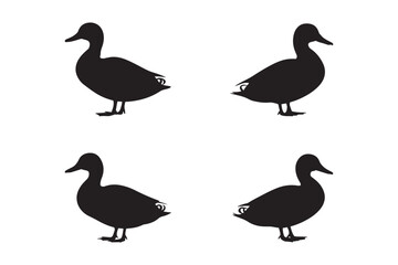 Duck Silhouette Set for Craft and Graphic Design
