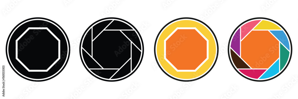 Poster octagon vector icon segmented diagrams of geometric figures, geometric octagonal eight sided polygon