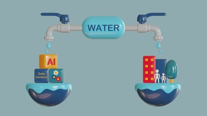 Water usage between AI and humans,  How much water does Ai use?