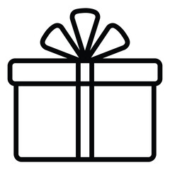 Present gift box vector icons. Gift box with ribbon vector icon