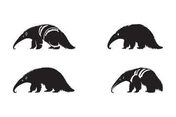 Giant Anteater Silhouette Vector Illustration