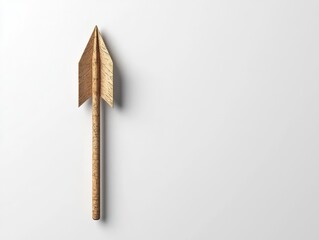 Target icon with arrow in gold color on white background in 3d