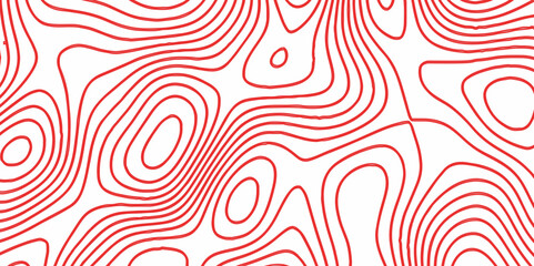 Red topography topology vector white background fresh contour map texture. white seamless pattern Abstract background with a wave Topography and geography map grid abstract backdrop.