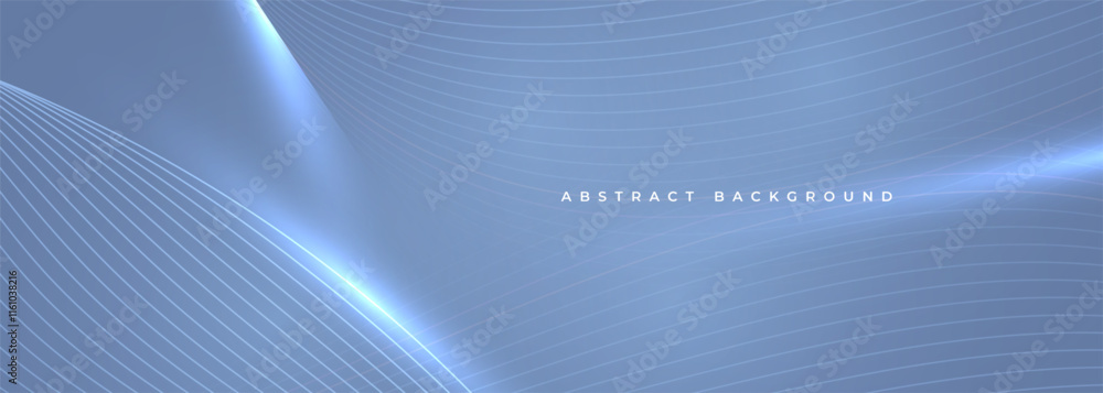 Aufkleber soft blue wide abstract vector background with glowing wavy lines. vector illustration