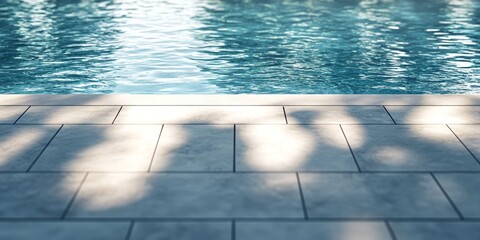 Obraz premium Floor and pool create an ideal setting, making the floor and pool perfect for various backgrounds in photography or design projects, enhancing your creative concepts with a seamless look.