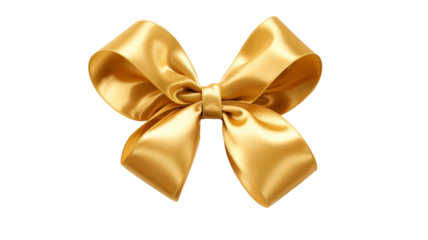 
Shiny golden gift bow  on transparent background PNG.
