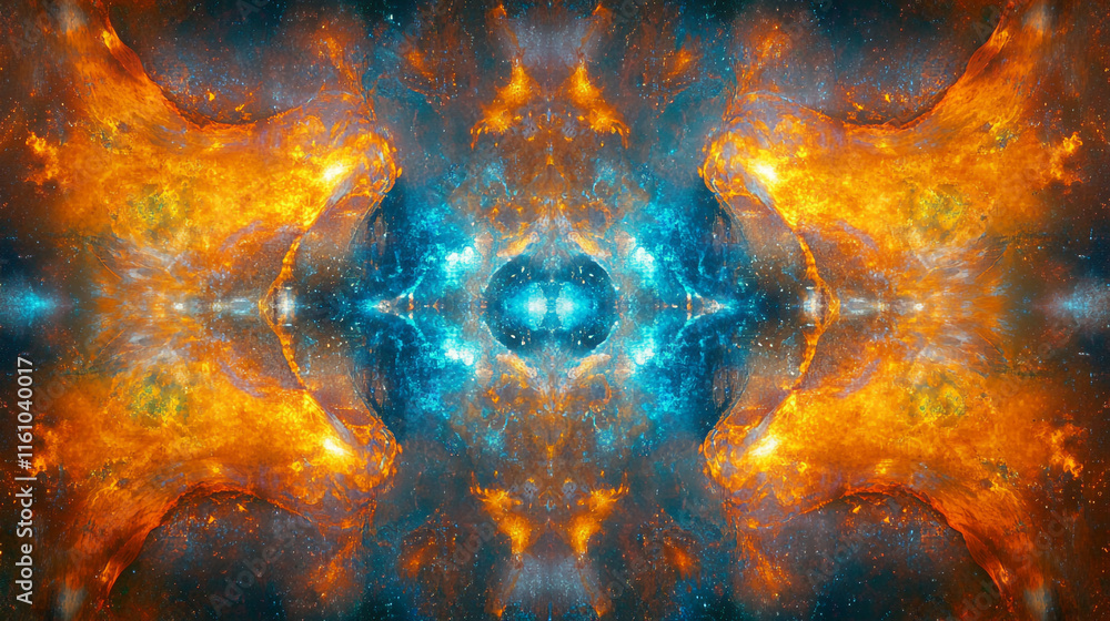 Poster vibrant cosmic clouds create stunning patterns in deep space