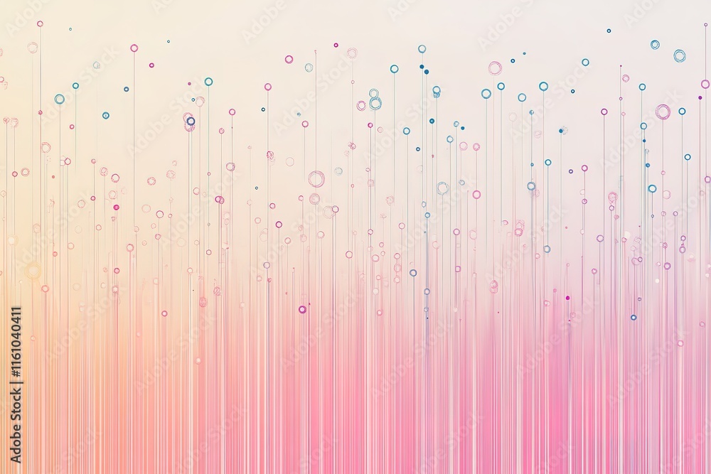 Poster abstract pastel background with vertical lines and floating circles. perfect for modern designs and 