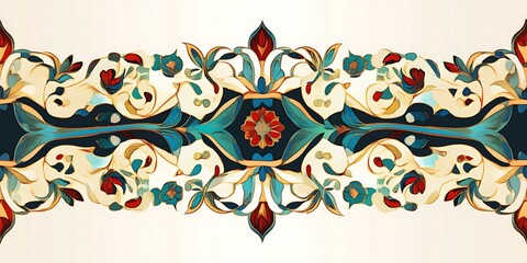 Arabesque seamless border in Eastern style.