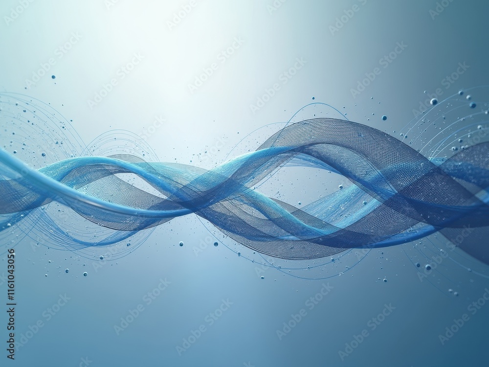 Poster abstract high-resolution animation depicting a wave function with smooth, flowing lines in shades of