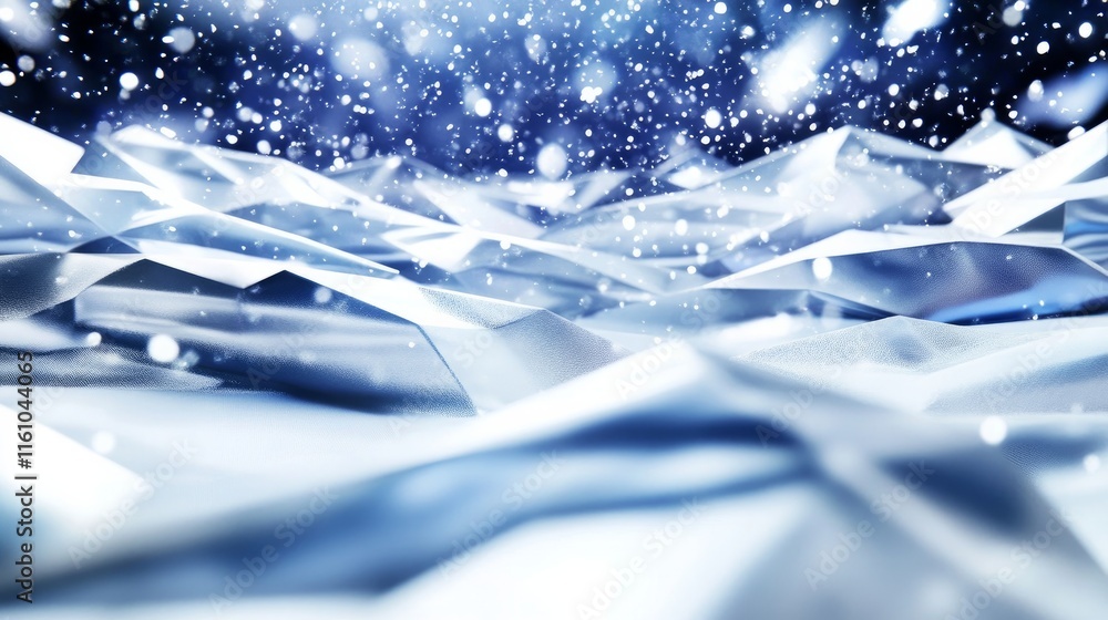 Poster abstract winter landscape with a surreal atmosphere 3d rendering