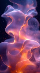 Abstract Purple and Orange Flame, Glowing Energy, Mystical Fire