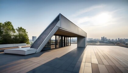 Modern Rooftop Architecture City Skyline View Terrace Design