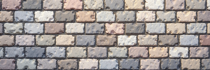 Fototapeta premium Pastel-colored brick wall texture with rustic finish 