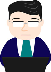 パソコン作業をする男性