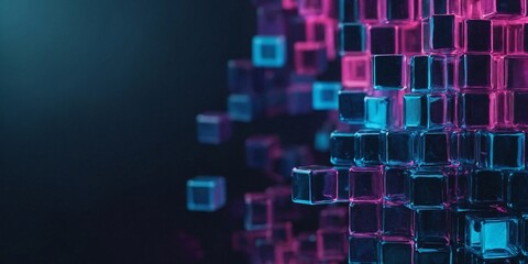 abstract digital geometric cubes background with copy space

