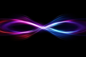 Abstract infinity symbol formed by vibrant, flowing light trails.  Perfect for technology, energy, or spiritual themes.