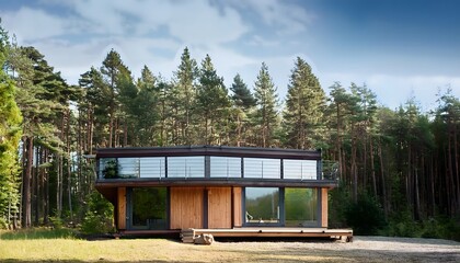 Modern Forest Cabin Wood Glass Architecture Nature Home Design Luxury Retreat Eco Friendly House
