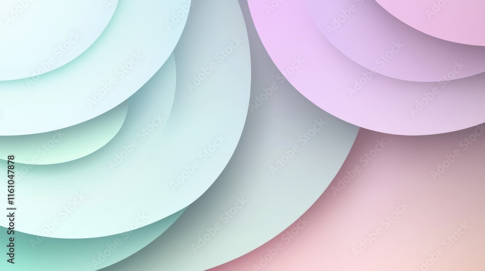 Poster Soft pastel tones create an abstract design with overlapping semi transparent circles for versatile mock up options. Generative AI