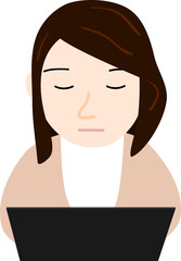 パソコン作業をする女性