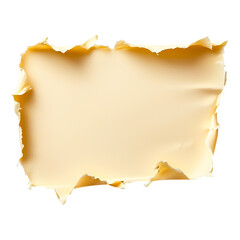Obraz premium Torn Beige Paper Sheet with Rough Edges on Transparent Background