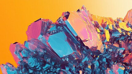 Close-up macro photography of crystalline nickel sulfate, showcasing geometric patterns energy-filled illustrations, vivd and vibrant color