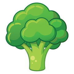 Fresh Green Broccoli Vector Clipart Illustration Artwork