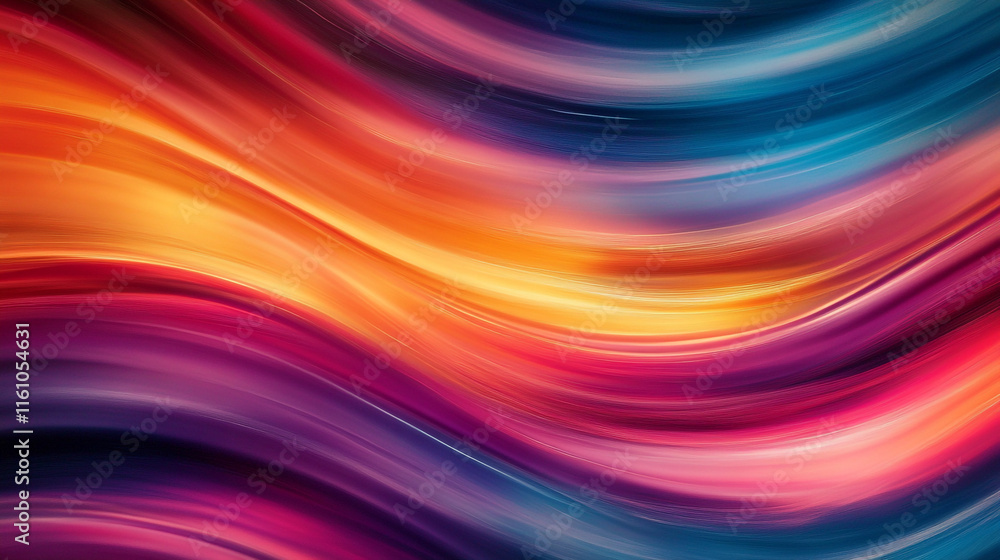 Aufkleber colorful abstract waves create a mesmerizing flow in vibrant hues across the canvas