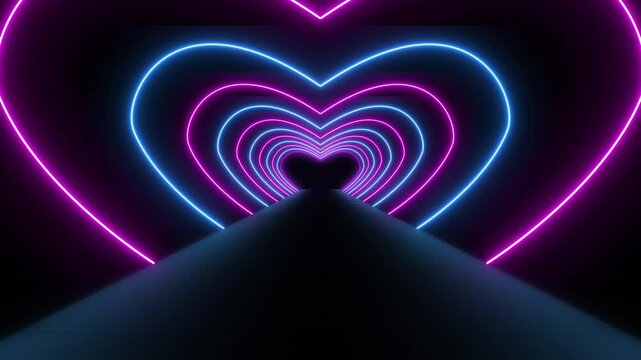 VJ led neon light tunnel  event particles concert intro game edm music stage party openers titles abstract background loop