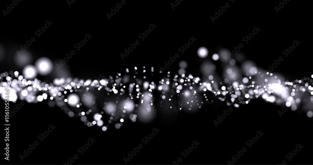 Poster wave pattern vector. 3d glowing abstract digital particles background. technology concept. abstract 
