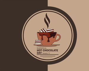 National Hot Chocolate Day Banner, poster, card, background Design illustration.