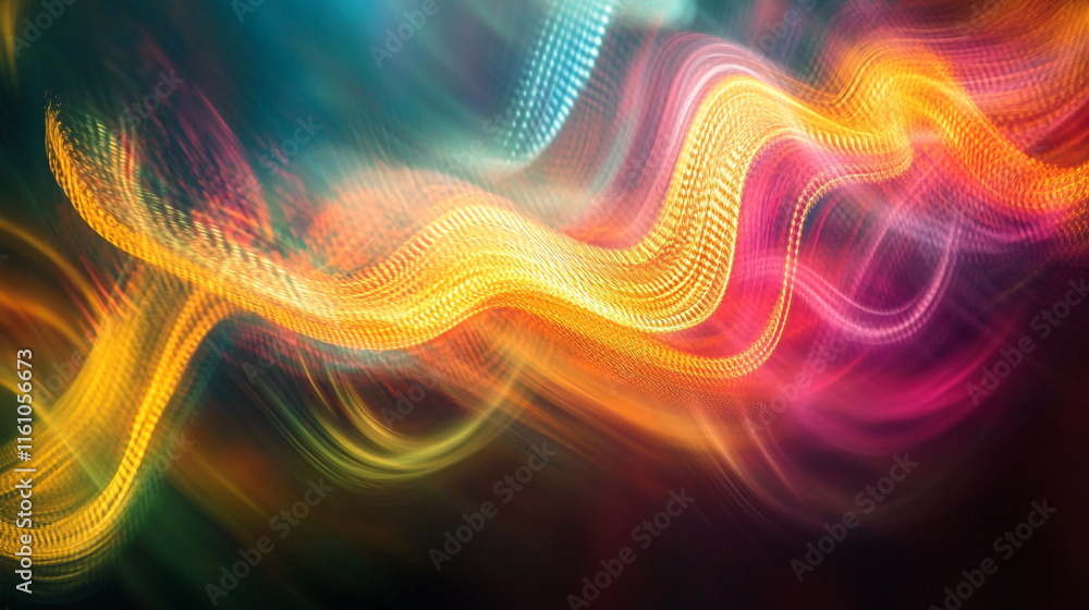 Aufkleber colorful abstract waves of light create a vibrant and dynamic composition