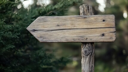 Fototapeta premium Rustic Wooden Signpost in Nature