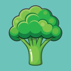 Fresh Green Broccoli Vector Clipart Illustration Artwork