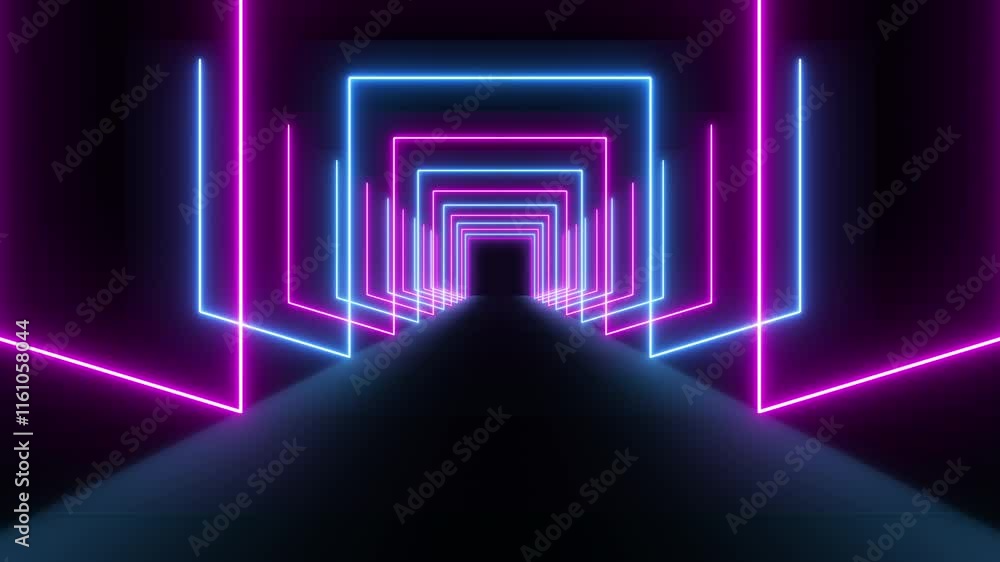 Wall mural vj led neon light tunnel event particles concert intro game edm music stage party openers titles abs