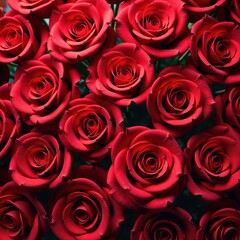 Intricate red rose arrangement, textured flower wall, close-up view, love, red