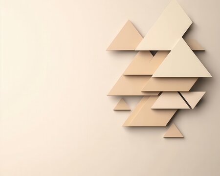 Minimalist triangle designs layered over soft beige gradients, evoking a sense of modernity and elegance