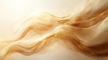 Abstract Gold Background. Golden wWaves on White Background, illustration