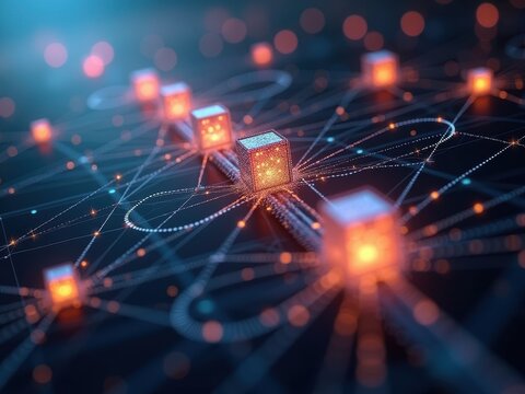 Conceptual representation of qubits in a quantum computer showcasing advanced technology in a digital environment