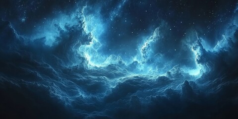 Fototapeta premium nebulae ripple through radiant surreal digital landscapes., Generative AI