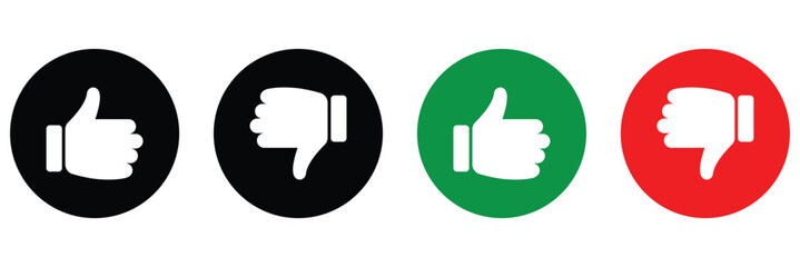 Thumbs up and thumbs down. Social media concept. Like and dislike. Vector illustration. EPS 10